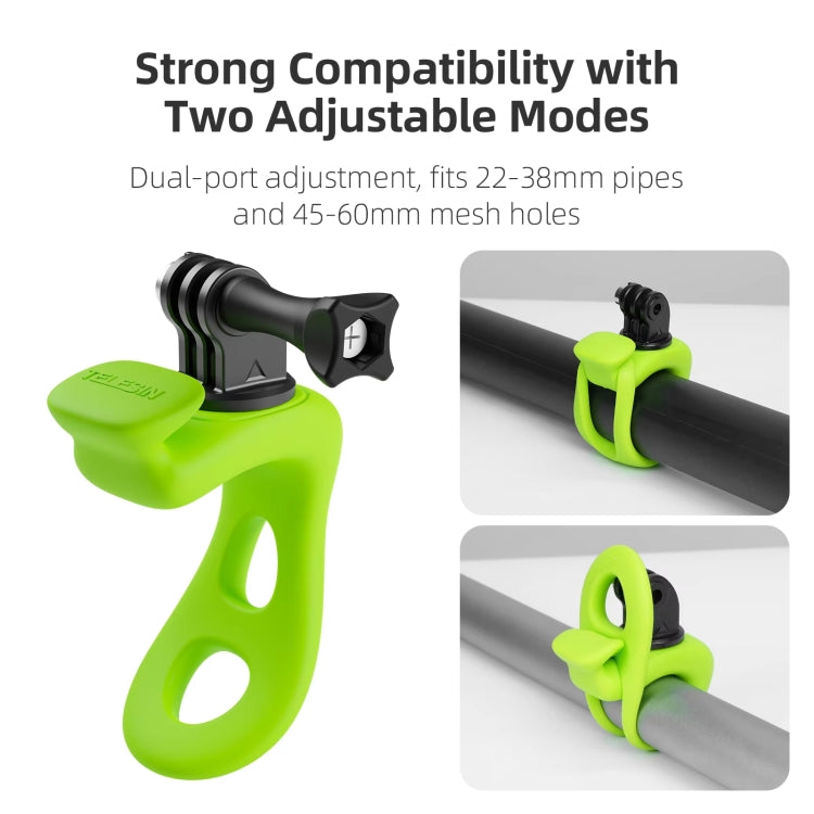 TELESIN Action Camera Mount Silicone Adjustable Mini Flexible Bracket For GoPro HERO / Insta360 / DJI Action Camera