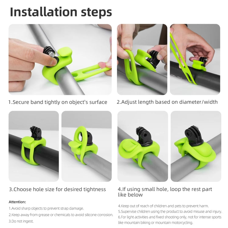 TELESIN Action Camera Mount Silicone Adjustable Mini Flexible Bracket For GoPro HERO / Insta360 / DJI Action Camera