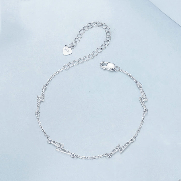 S925 Sterling Silver Platinum-plated Lightning Bracelet - BSB181