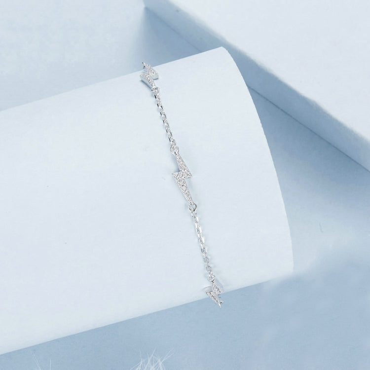 S925 Sterling Silver Platinum-plated Lightning Bracelet - BSB181