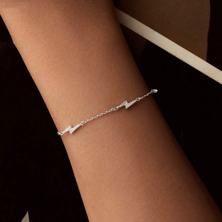 S925 Sterling Silver Platinum-plated Lightning Bracelet - BSB181