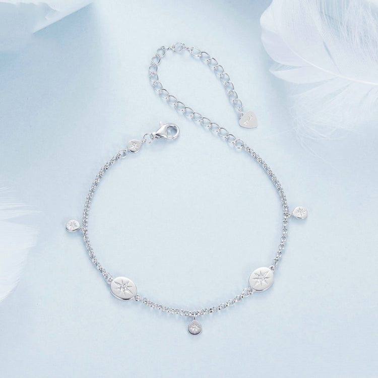 S925 Sterling Silver Platinum-plated Sun Bracelet - BSB182