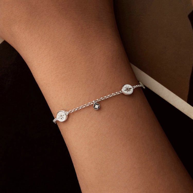 S925 Sterling Silver Platinum-plated Sun Bracelet - BSB182