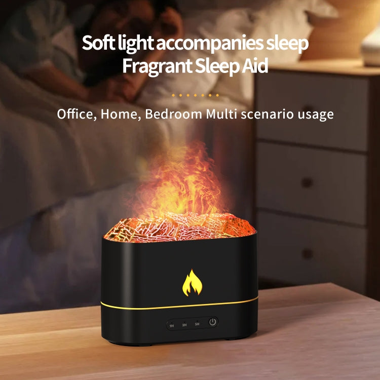 HX853B USB Plug-In Colorful Flame Lighting Effect Aromatherapy Humidifier