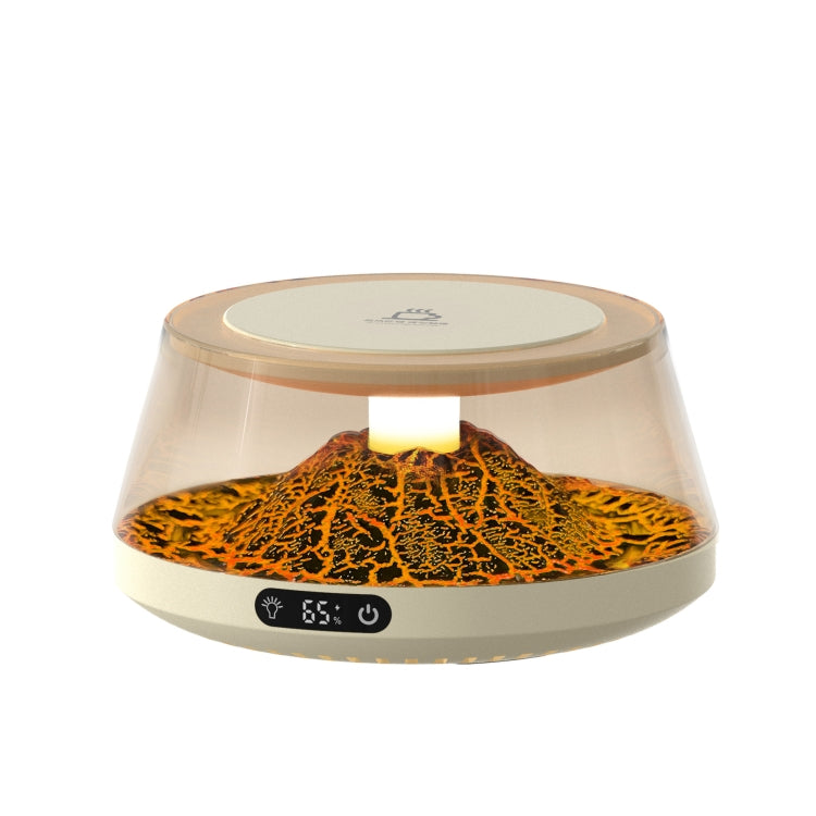 Simulation Volcano Heating Cup Mat 50-80 degrees Celsius Temperature Adjust with Atmosphere Light,US Plug