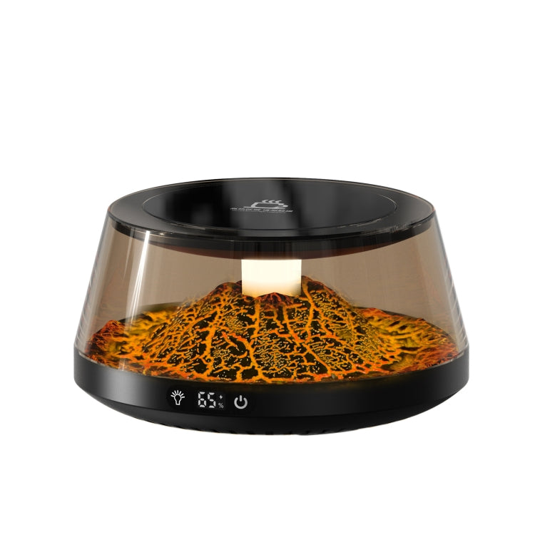 Simulation Volcano Heating Cup Mat 50-80 degrees Celsius Temperature Adjust with Atmosphere Light,US Plug
