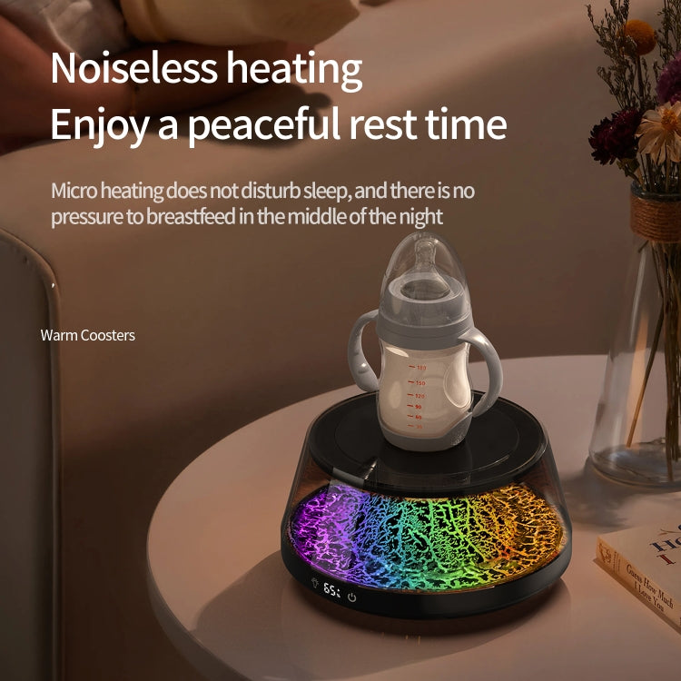Simulation Volcano Heating Cup Mat 50-80 degrees Celsius Temperature Adjust with Atmosphere Light,US Plug