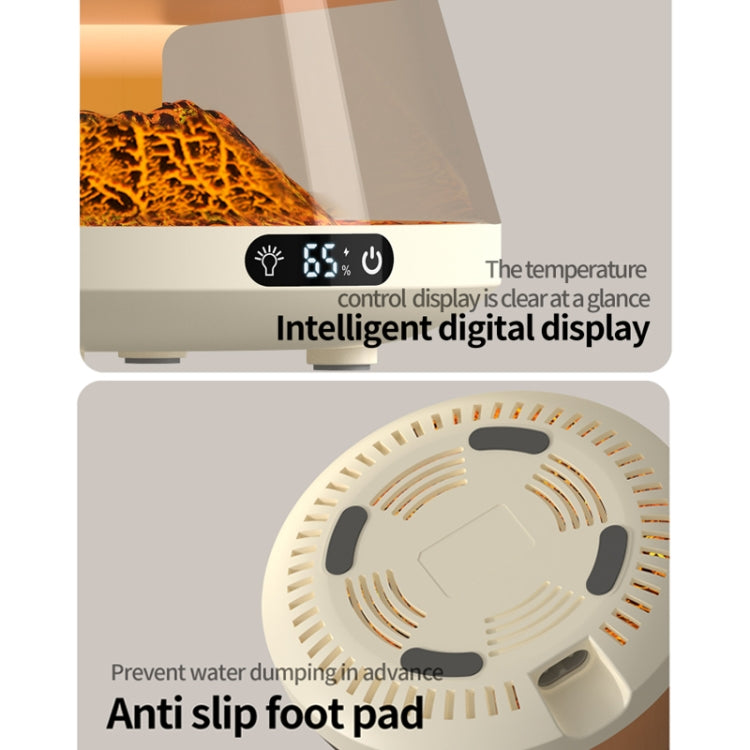 Simulation Volcano Heating Cup Mat 50-80 degrees Celsius Temperature Adjust with Atmosphere Light,US Plug