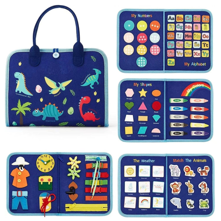 Felt Montessori Toddler Dressing Tying Shoes Early Learning Board Children Puzzle DIY Busy Board - Blue