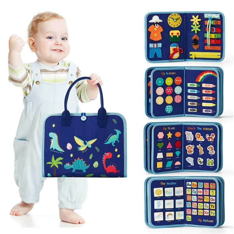 Felt Montessori Toddler Dressing Tying Shoes Early Learning Board Children Puzzle DIY Busy Board - Blue