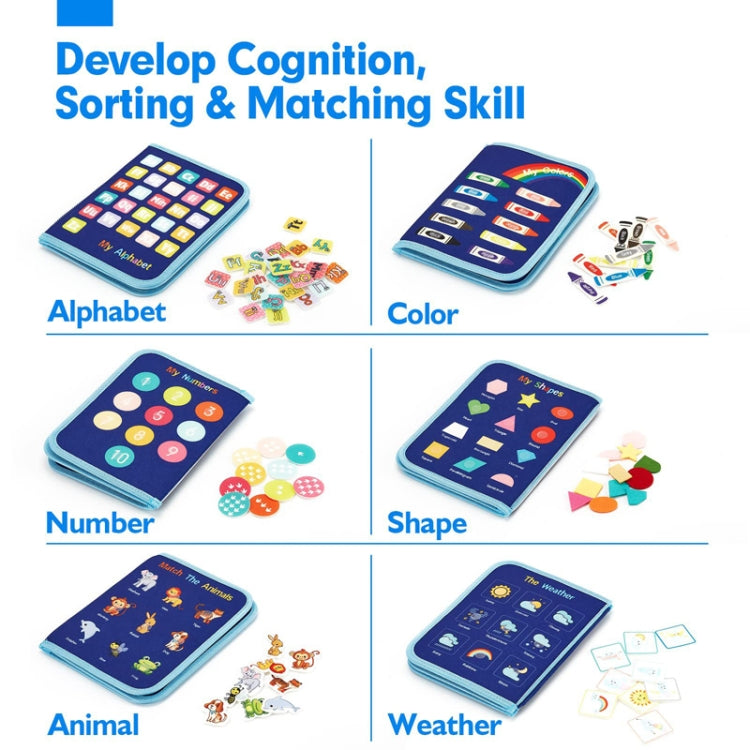Felt Montessori Toddler Dressing Tying Shoes Early Learning Board Children Puzzle DIY Busy Board - Blue