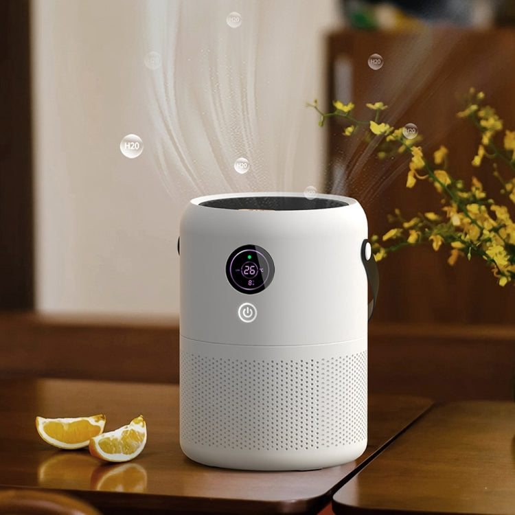 HX830 Smart Digital Display UV Ultraviolet Sterilization Desktop Negative Ion Air Purifier - White