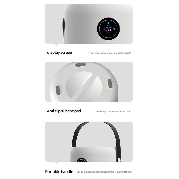 HX830 Smart Digital Display UV Ultraviolet Sterilization Desktop Negative Ion Air Purifier - White
