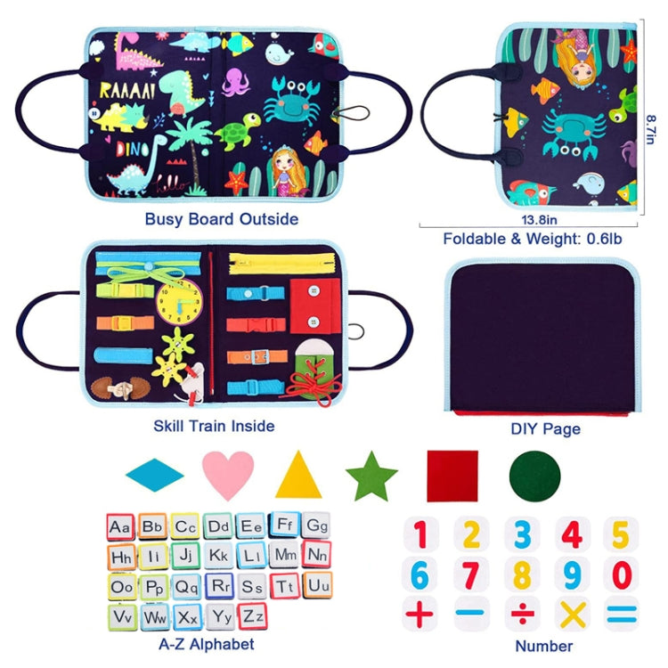 Toddler Montessori Busy Board DIY Children Sensory Early Learning Educational Toy - 3 Pages