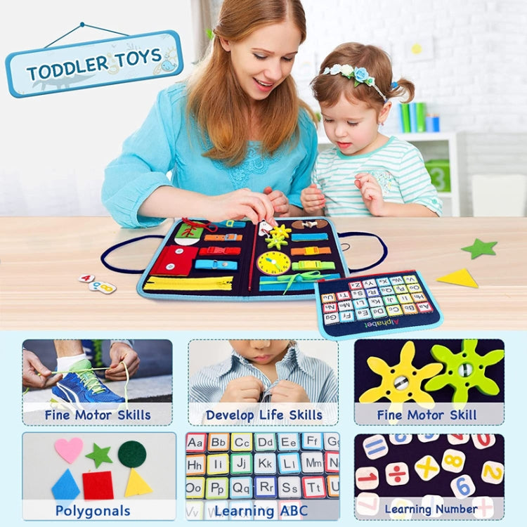 Toddler Montessori Busy Board DIY Children Sensory Early Learning Educational Toy - 3 Pages