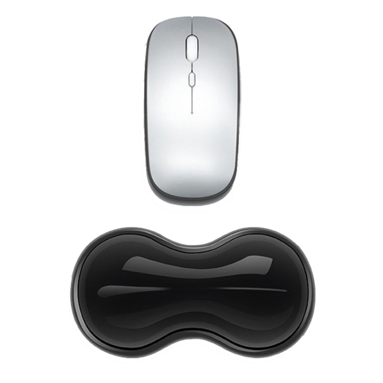 Cool Silicone Keyboard Wrist Rest Mouse Pad Relieve Wrist Fatigue, Spec: Small Transparent Black