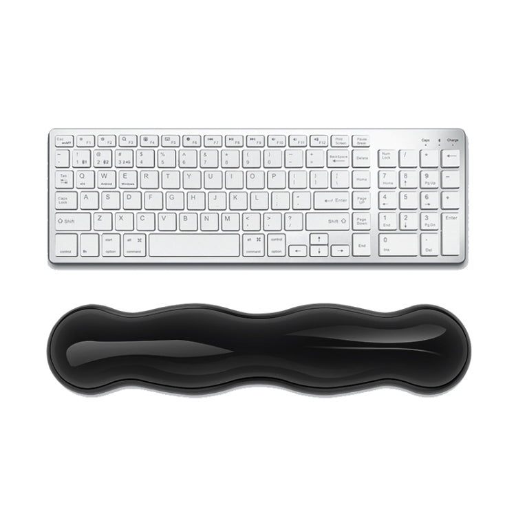 Cool Silicone Keyboard Wrist Rest Mouse Pad Relieve Wrist Fatigue, Spec: Large Transparent Black