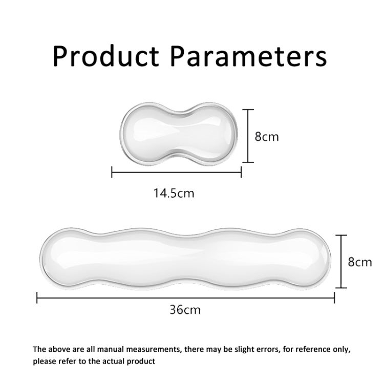 Cool Silicone Keyboard Wrist Rest Mouse Pad Relieve Wrist Fatigue, Spec: Small Transparent