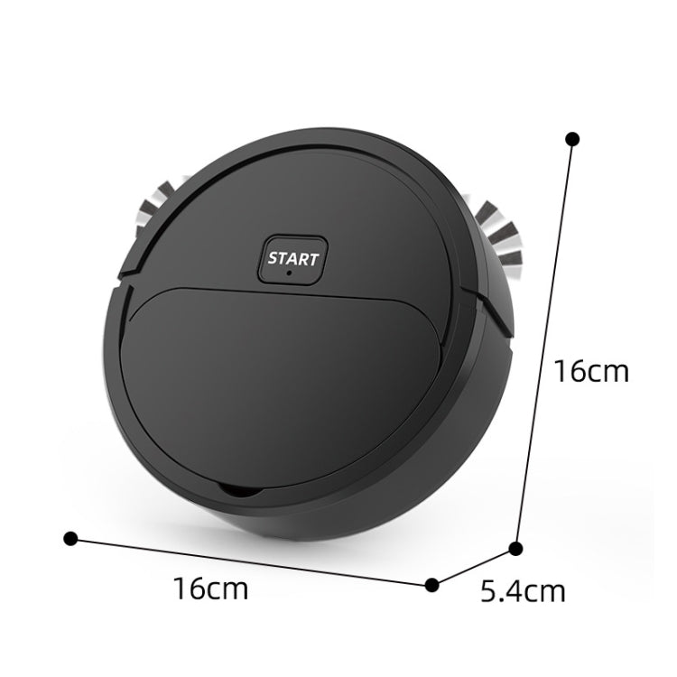 Automatic Mini Sweeping Robot Mopping Sweeping Suction 3 In 1 Cleaning Machine, Color: Black Rechargeable