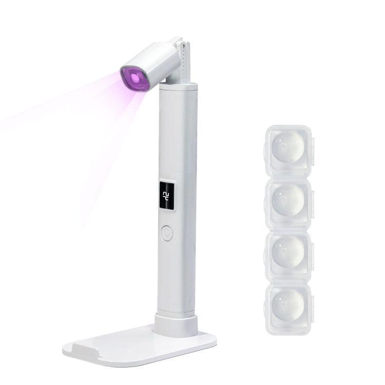 UV LED Nail Lamp Portable Retractable Nail Drying Light Mini Handheld Nail Dryer Lamp With Bracket - White