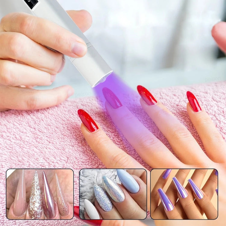 UV LED Nail Lamp Portable Retractable Nail Drying Light Mini Handheld Nail Dryer Lamp With Bracket - White