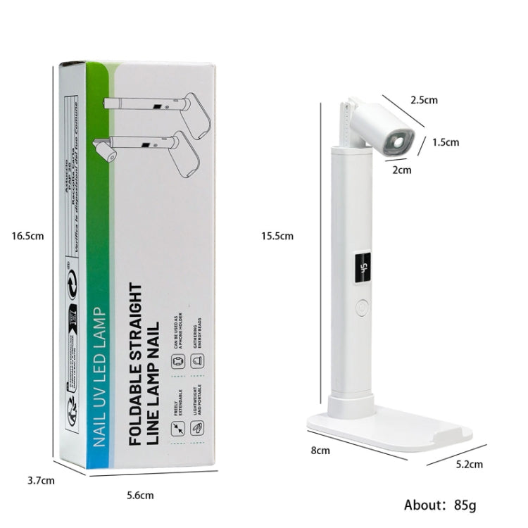 UV LED Nail Lamp Portable Retractable Nail Drying Light Mini Handheld Nail Dryer Lamp With Bracket - White