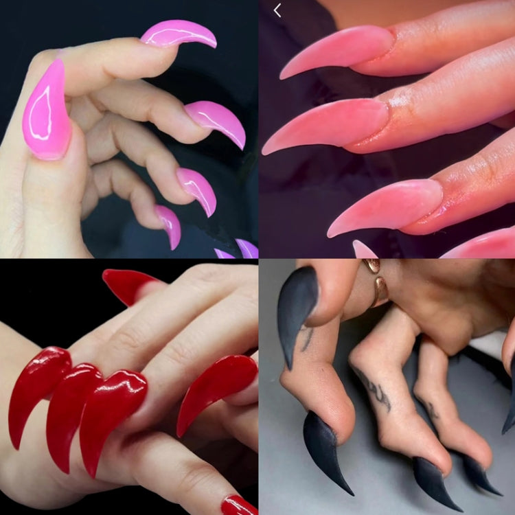 100pcs /Box Stiletto Nail Tips Halloween Style Stiletto False Eagle Claw Art Nails