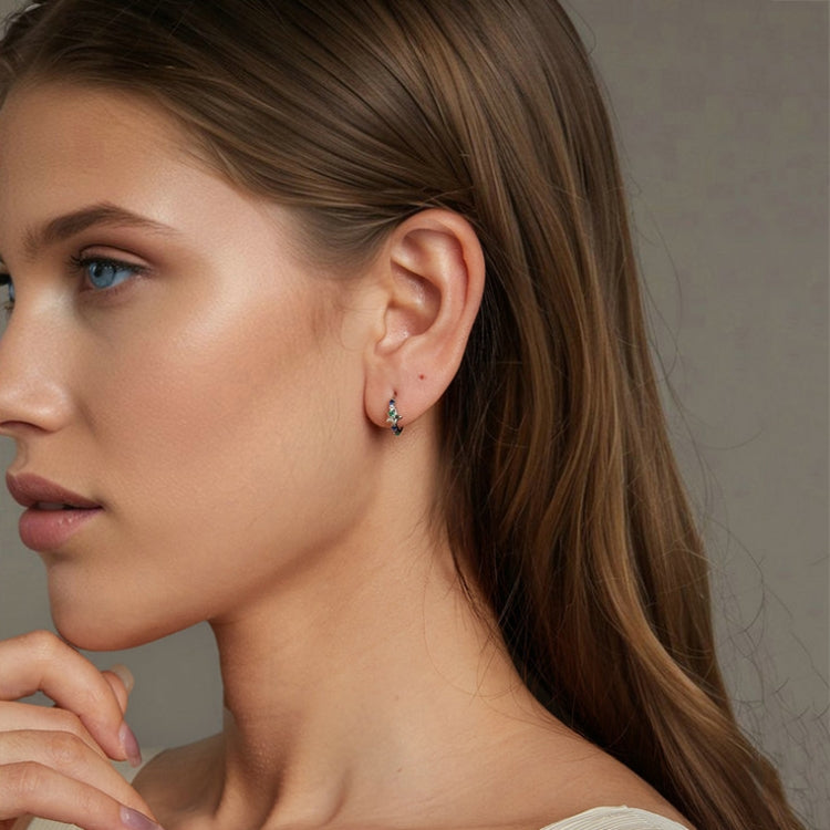 S925 Sterling Silver Platinum-plated Colorful Starlight Ear Clip Earrings - BSE1048