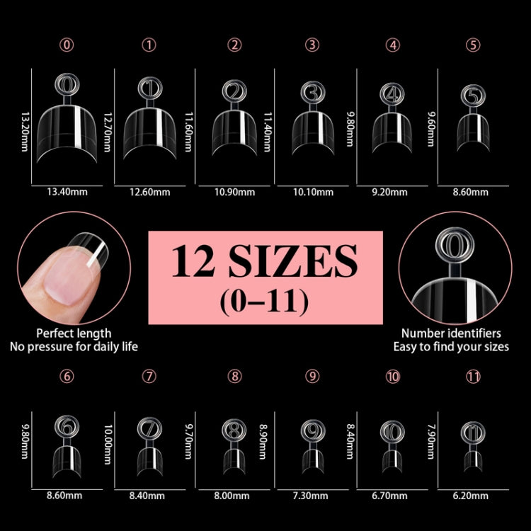 600pcs /Box Ultra Short False Nail Tips Extension Clear No Scratch Traceless Frosted Manicure Salon, Style: Shape 02