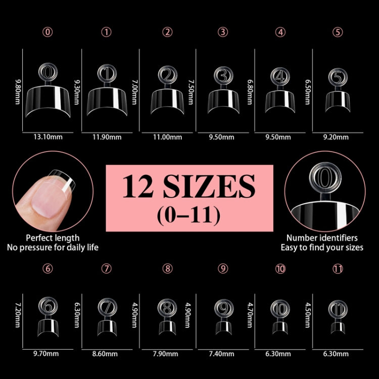 600pcs /Box Ultra Short False Nail Tips Extension Clear No Scratch Traceless Frosted Manicure Salon, Style: Shape 03