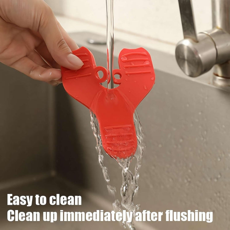 2pcs /Pack Silicone 3-Finger Anti-Scalding Clip Heat Resistant Gloves Bowl Dish Lifter - Red