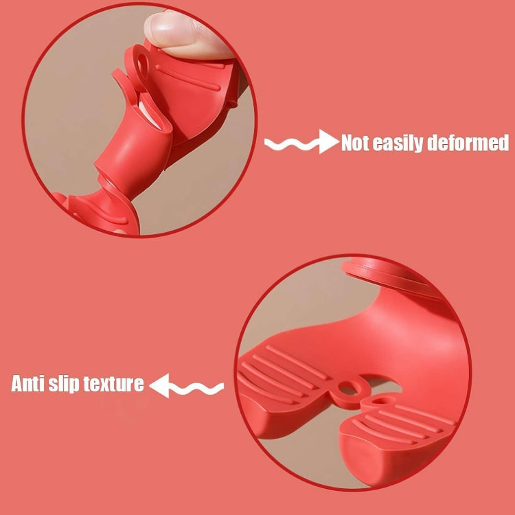 2pcs /Pack Silicone 3-Finger Anti-Scalding Clip Heat Resistant Gloves Bowl Dish Lifter - Purple