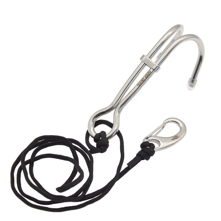 Diving Double-headed Stainless Steel Flow Hook With Safety Rope, Color: Pink