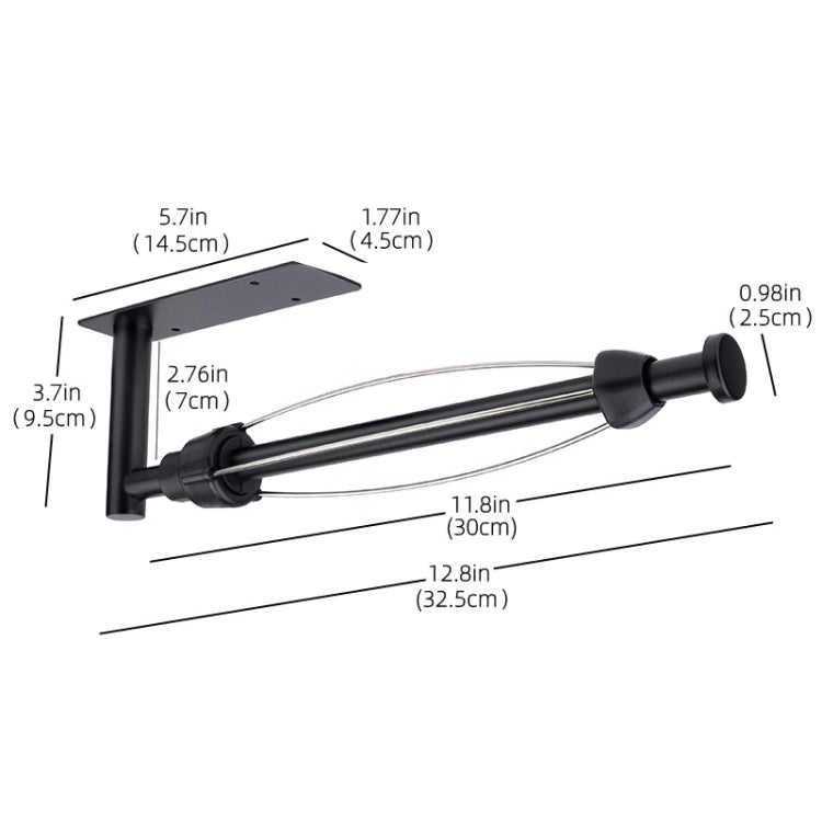Kitchen Stainless Steel Paper Towel Holder With Damping Cabinet No Punch Roll Paper Cling Film Holder, Style: YS1 Square Black Silver Line