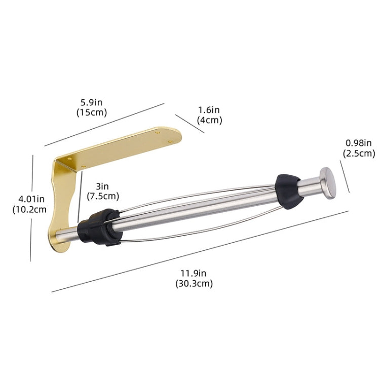 Kitchen Stainless Steel Paper Towel Holder With Damping Cabinet No Punch Roll Paper Cling Film Holder, Style: YL3 Round Dual Color