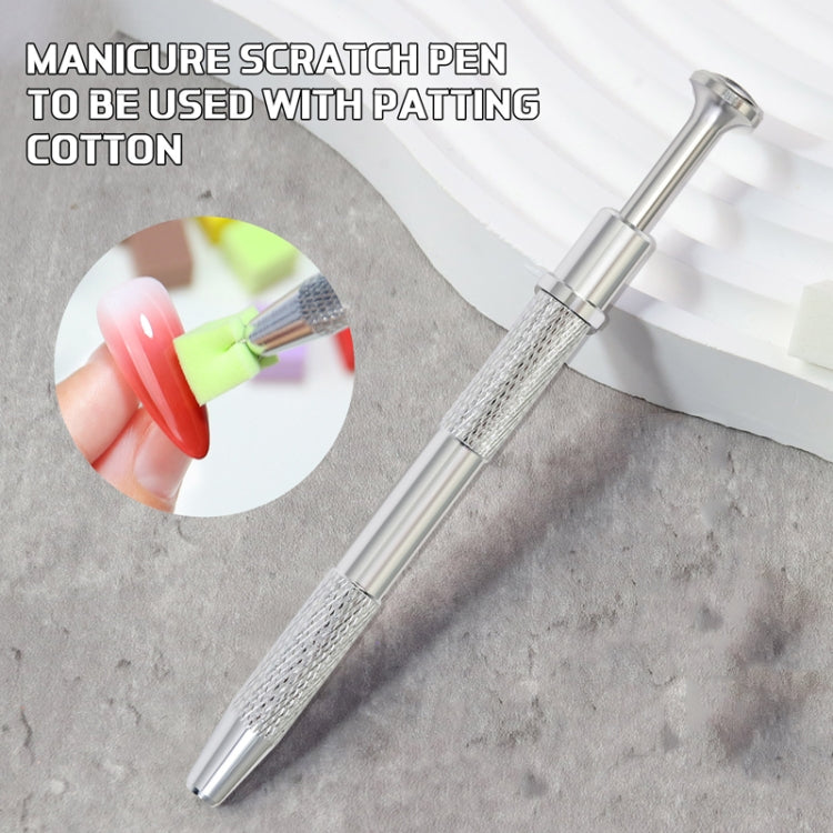 Nail Sponge Gripper Non-slip Manicure Tool Pat Gel Sponge Grabbing Pen - Silver
