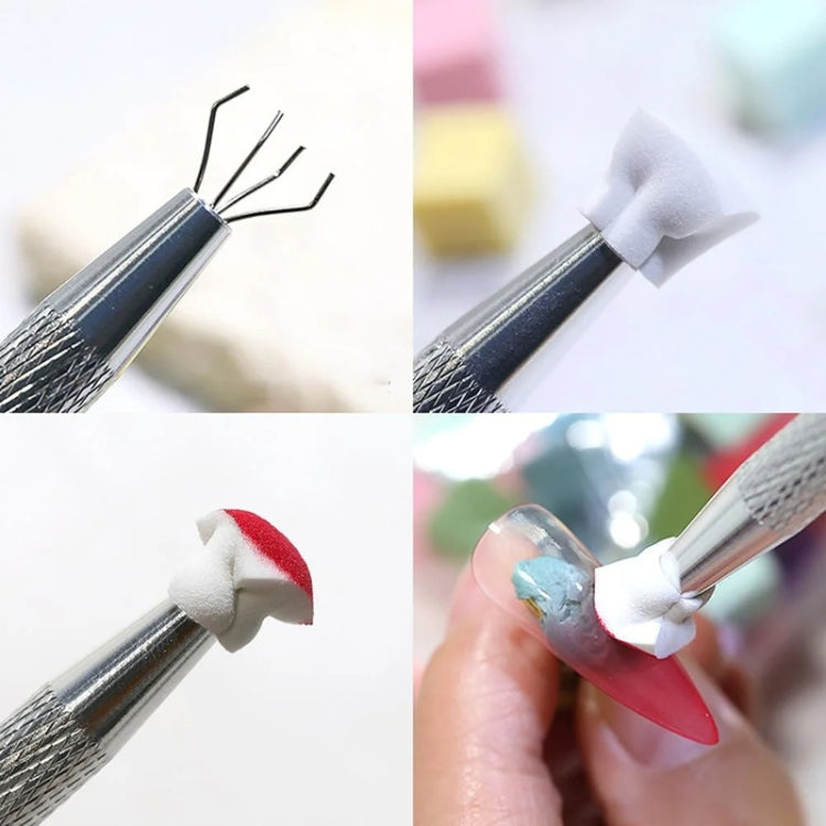 Nail Sponge Gripper Non-slip Manicure Tool Pat Gel Sponge Grabbing Pen - Silver