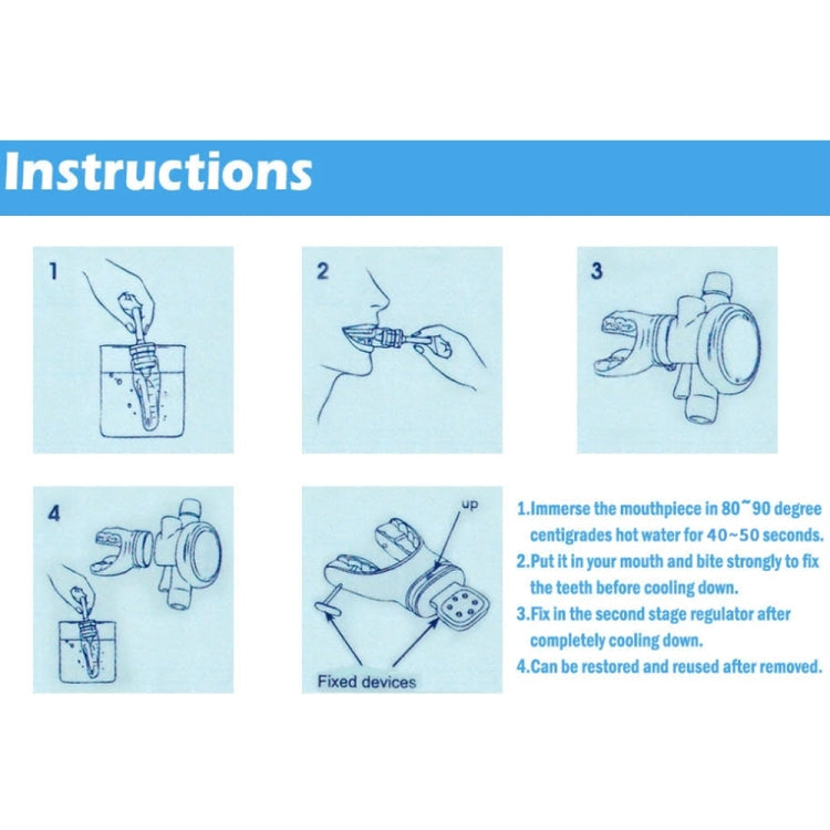 Second Stage Breathing Tube Thermoplastic Silicone Mouthpiece