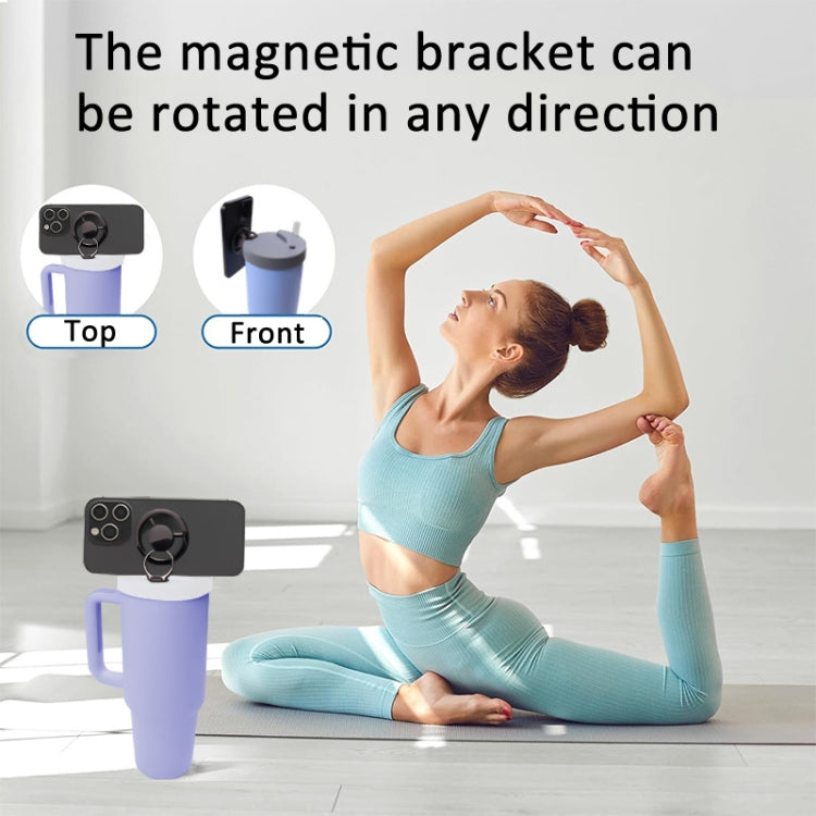 For Stanley 40oz Tumbler Cup Leak-proof Silicone Lid with Magnetic Phone Holder