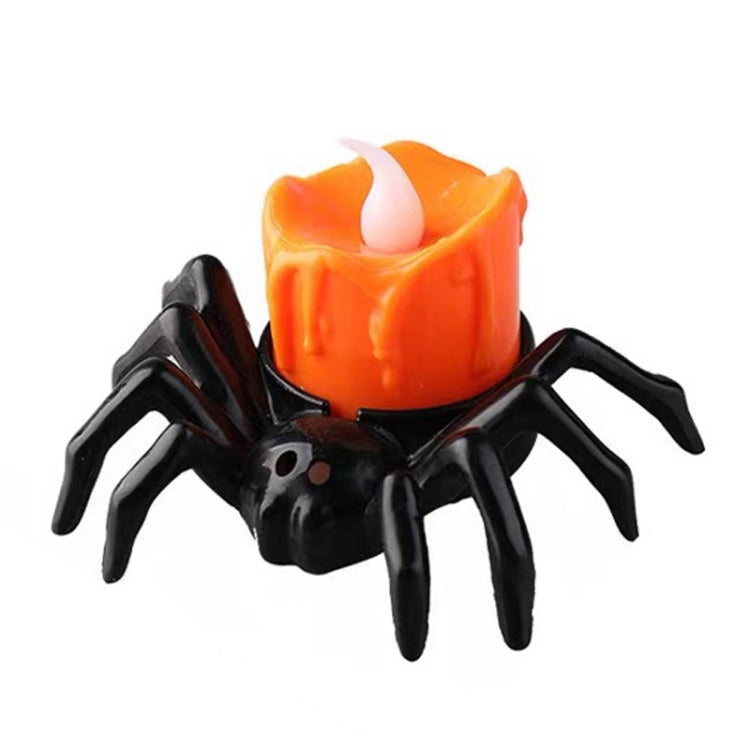 LED Halloween Spider Candle Light Electronic Ambient Decorative Night Lamp Desktop Ornament - Warm Light