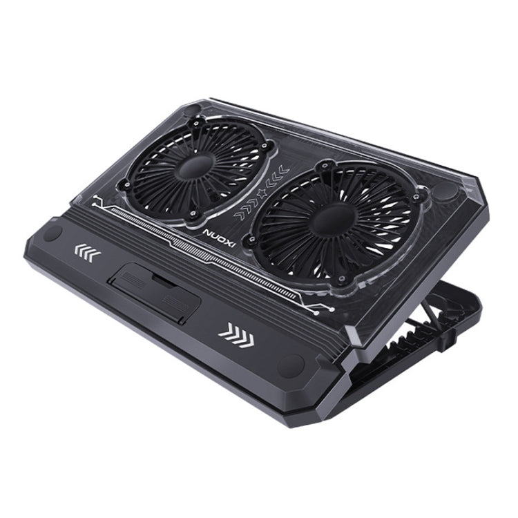 NUOXI C300 Dual-fans RGB Light Adjustable Laptop Radiator Lifting and Folding Cooling Stand - Black