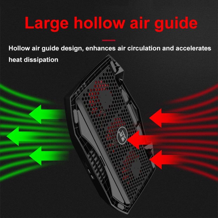 NUOXI 3-fans LED Light Adjustable Laptop Radiator Cooling Rack - Black