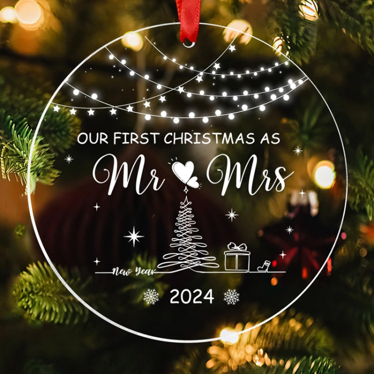 Christmas Acrylic Transparent Decoration Blessing Pendant Home Christmas Tree Ornament, Style: Xmas Tree