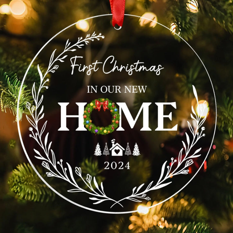 Christmas Acrylic Transparent Decoration Blessing Pendant Home Christmas Tree Ornament, Style: HOME
