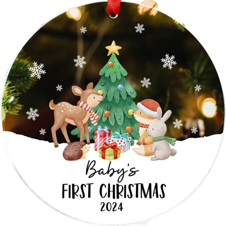 Christmas Acrylic Transparent Decoration Blessing Pendant Home Christmas Tree Ornament, Style: Xmas Tree