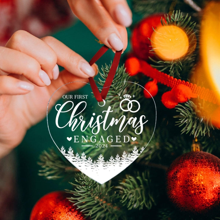 Christmas Acrylic Transparent Decoration Blessing Pendant Home Christmas Tree Ornament, Style: HOME