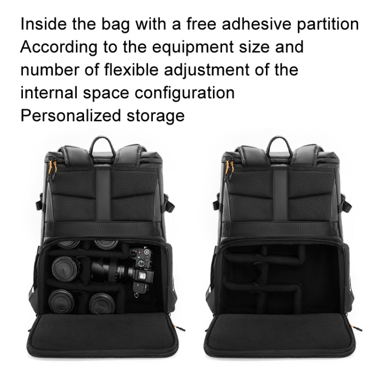 Cwatcun D141 Shoulder Drone Bag Large Capacity Multifunctional Waterproof Photography SLR Camera Bag - Black Extra Large