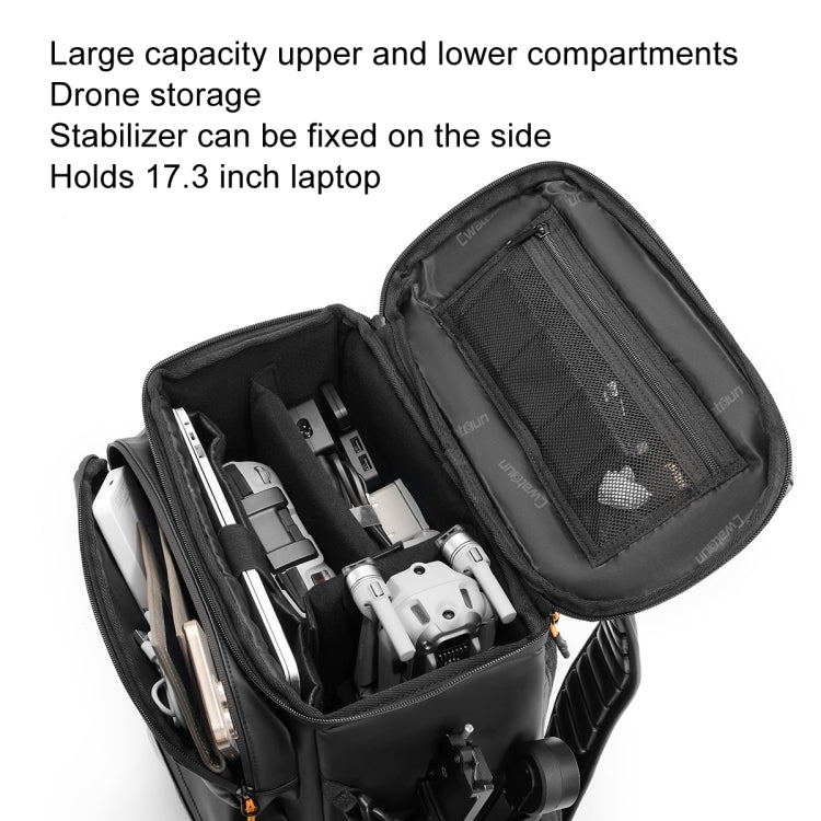Cwatcun D141 Shoulder Drone Bag Large Capacity Multifunctional Waterproof Photography SLR Camera Bag - Black Extra Large