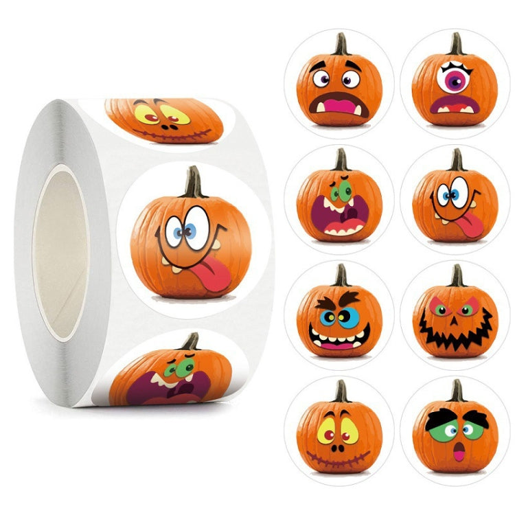 500pcs/ Roll 25mm Halloween Party Favors Label Stickers DIY Decorative Labels Cute Smile Pumpkin Seal Stickers