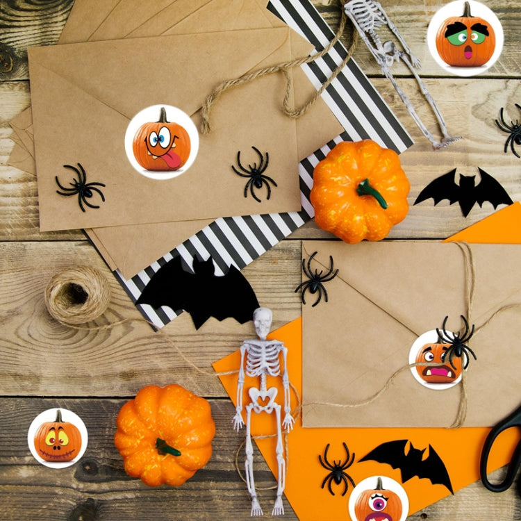 500pcs/ Roll 25mm Halloween Party Favors Label Stickers DIY Decorative Labels Cute Smile Pumpkin Seal Stickers